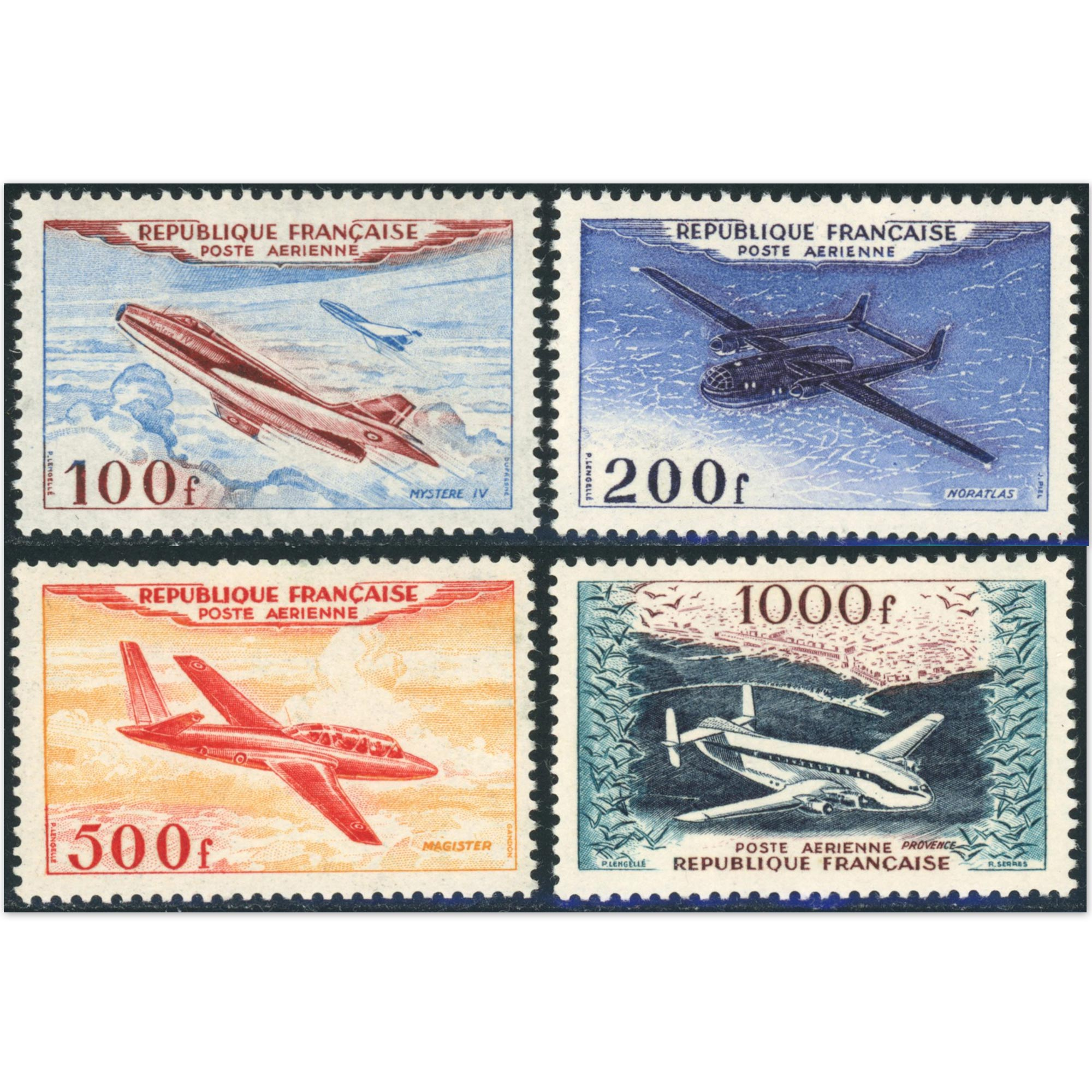 FRANCE SÉRIE MAGISTERE PA N°30 À 33 TIMBRES NEUFS ANNÉE 1954 COTE 400€