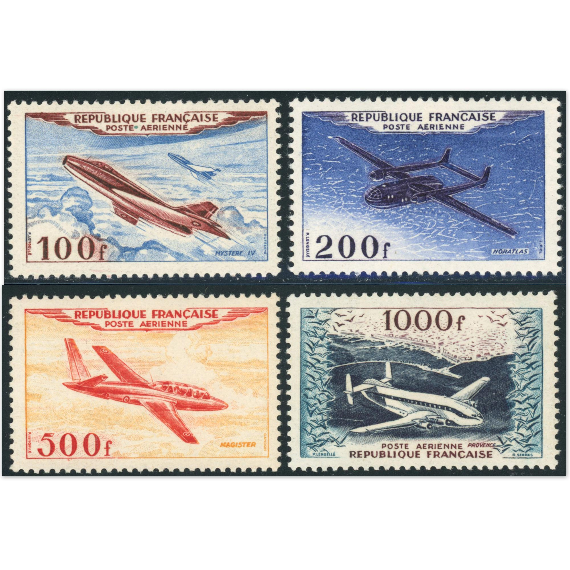 FRANCE SÉRIE MAGISTERE PA N°30 À 33 TIMBRES NEUFS ANNÉE 1954 COTE 395€