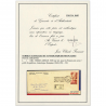 TAAF TIMBRE PA N°1 RARE 22 JUIN 1950 OBL TERRE ADÉLIE AVEC CERTIFICAT FOURCAULT