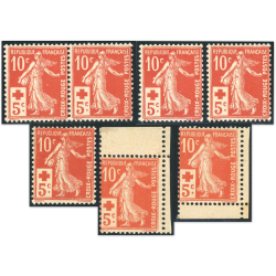 FRANCE LOT DE 7 TIMBRES NEUFS** N°147 CROIX-ROUGE COTE 700€ BELLE QUALITÉ