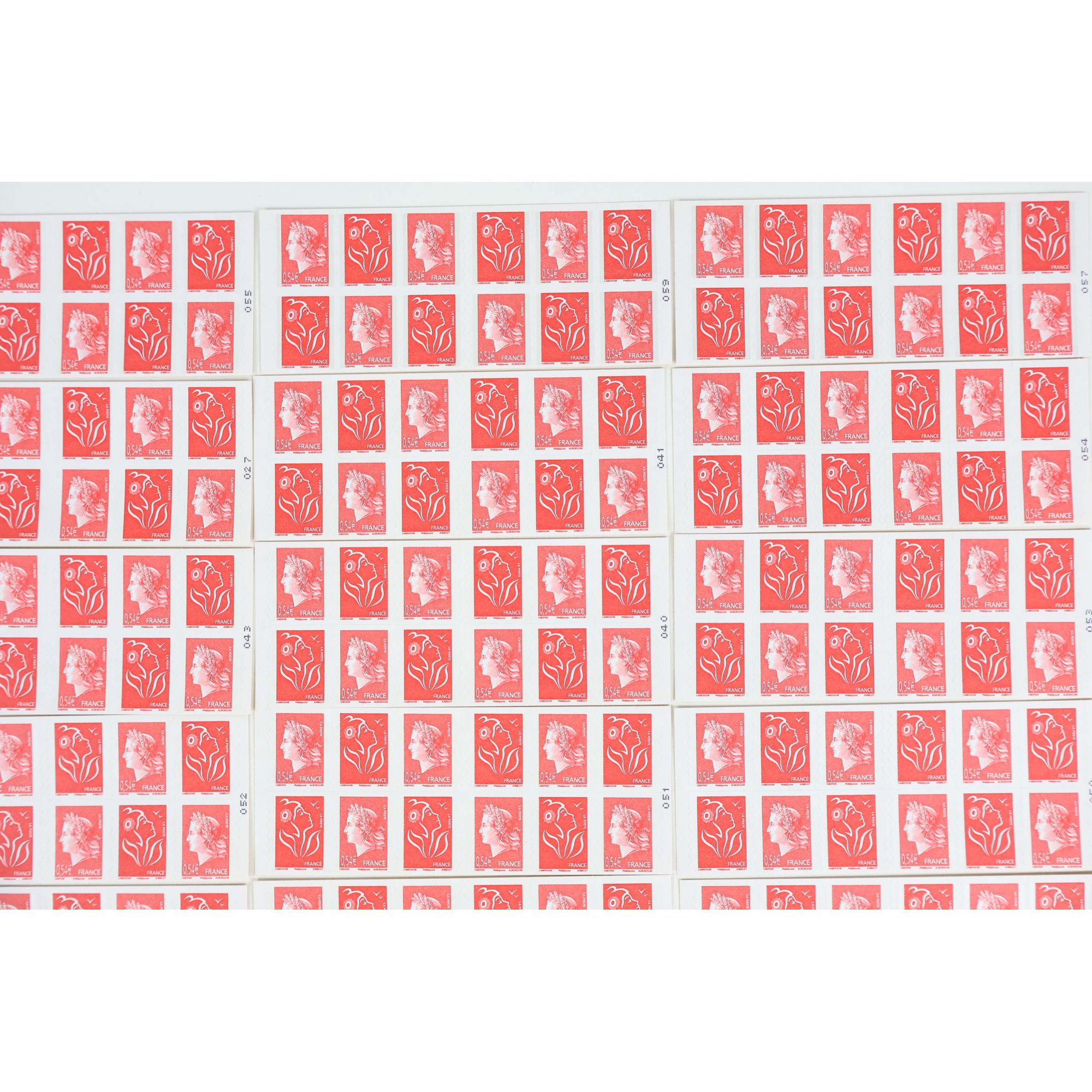 FRANCE LOT DE 21 CARNETS AUTOADHÉSIFS À COMPO VARIABLE AVEC VP FACIALE 262€