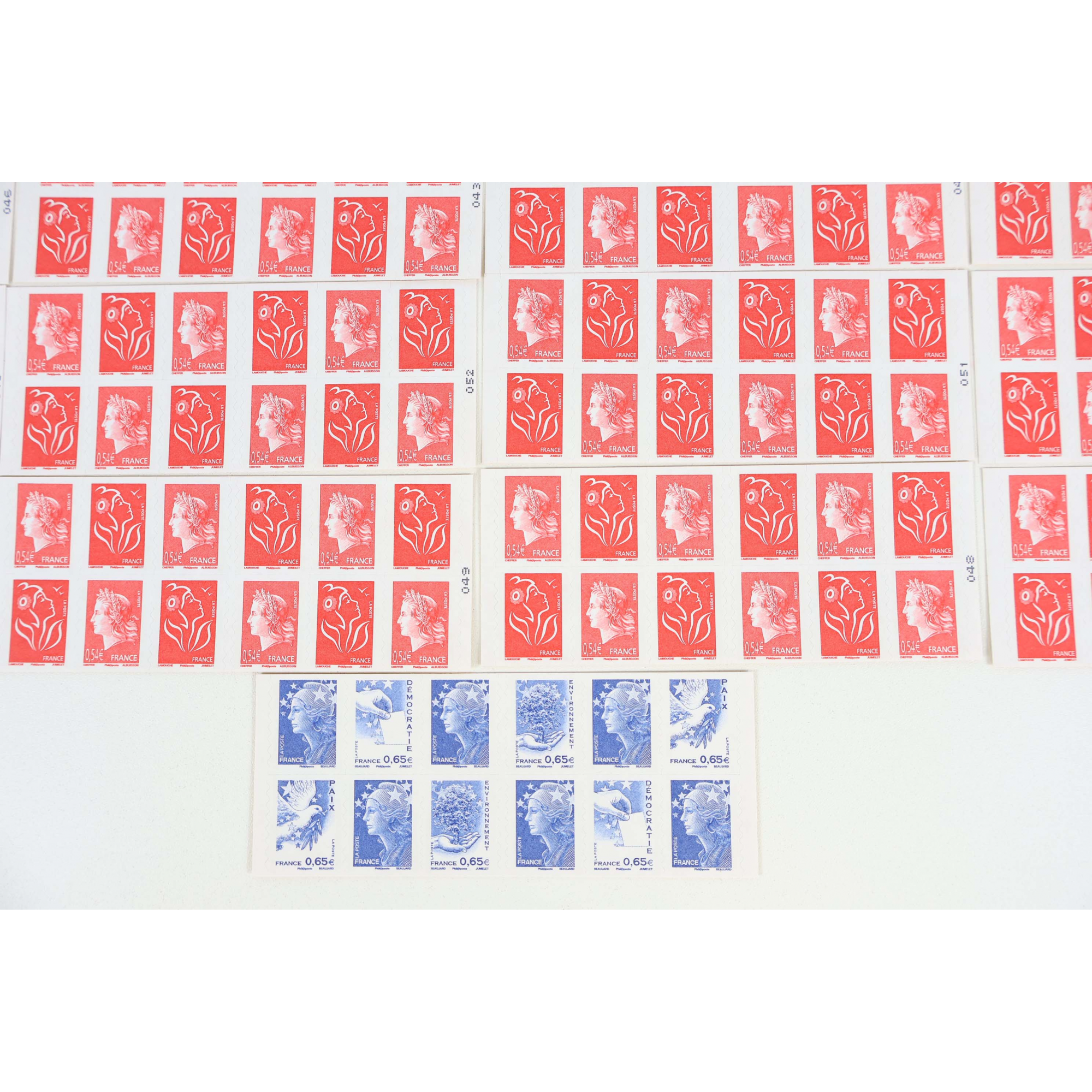 FRANCE LOT DE 21 CARNETS AUTOADHÉSIFS À COMPO VARIABLE AVEC VP FACIALE 262€