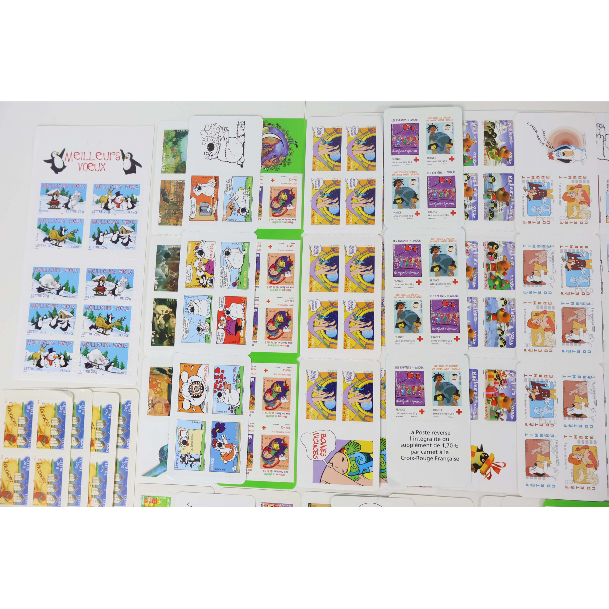 LOT DE 500 TIMBRES AUTOADHÉSIFS LETTRES 20G VP FRANCE, CARNETS POUR AFFRANCHIR