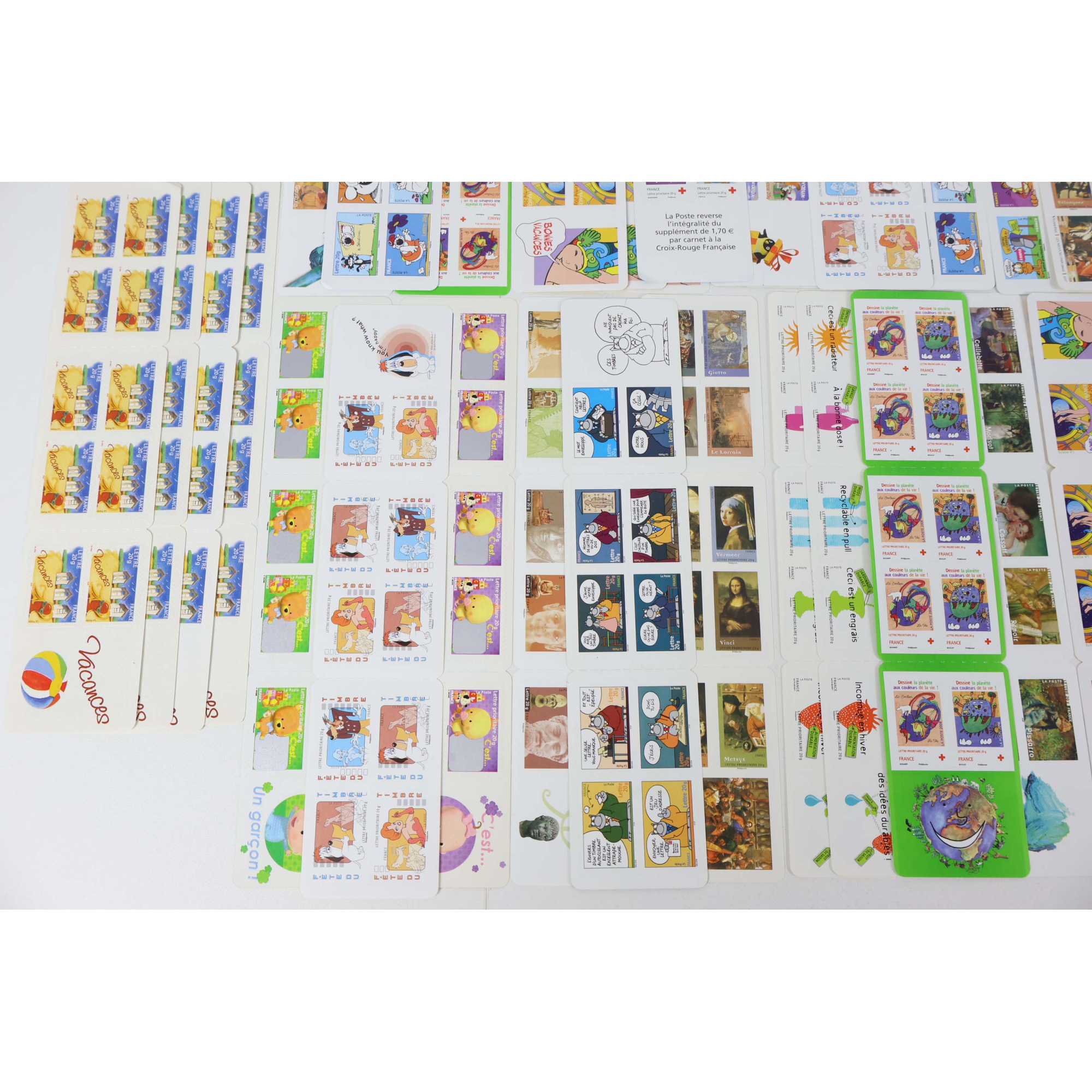 LOT DE 500 TIMBRES AUTOADHÉSIFS LETTRES 20G VP FRANCE, CARNETS POUR AFFRANCHIR