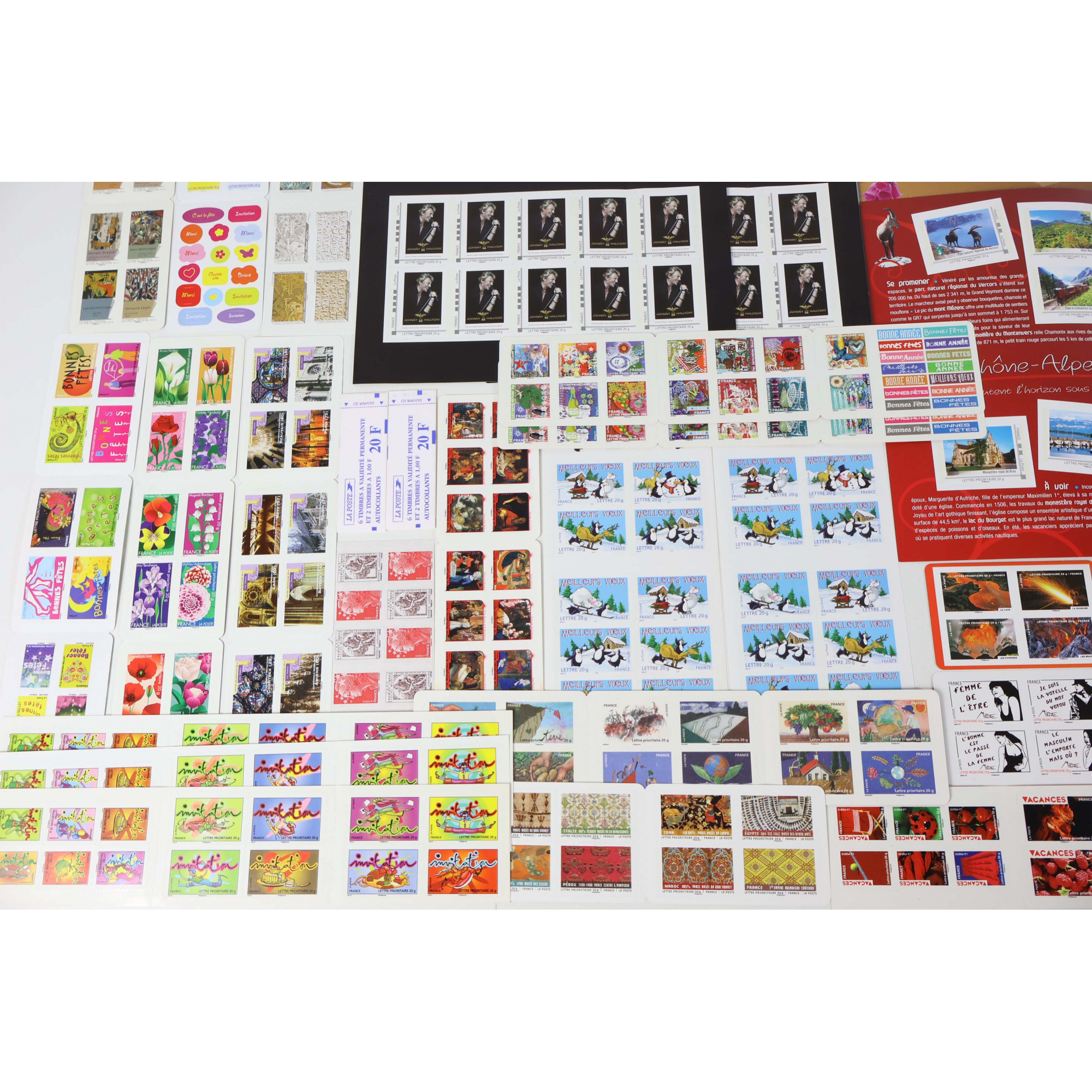 LOT DE 437 TIMBRES AUTOADHÉSIFS LETTRES 20G VP FRANCE , CARNETS POUR AFFRANCHIR