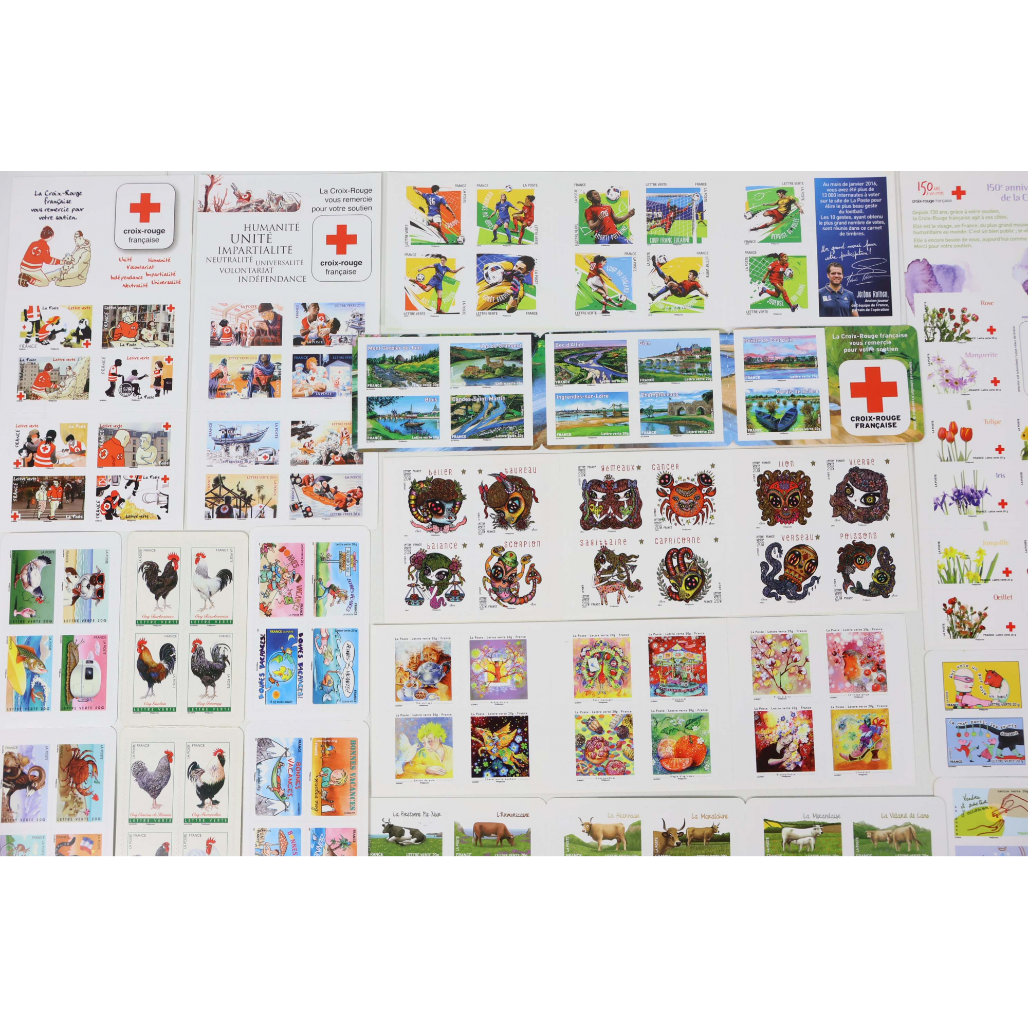 270 TIMBRES AUTOADHÉSIFS LETTRES VERTES 20G VP FRANCE, CARNETS POUR AFFRANCHIR