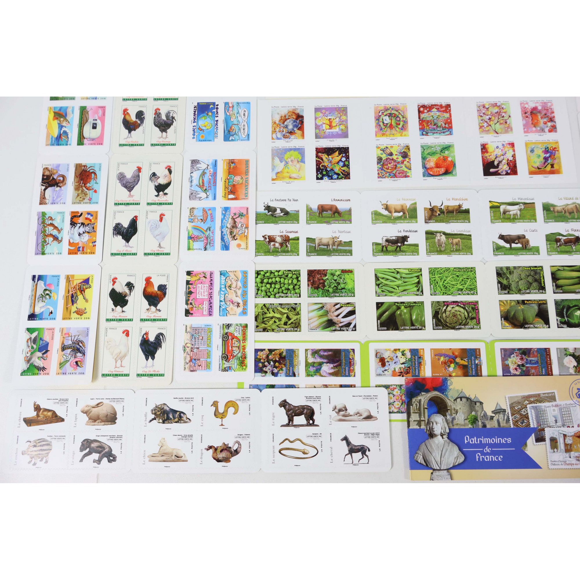 270 TIMBRES AUTOADHÉSIFS LETTRES VERTES 20G VP FRANCE, CARNETS POUR AFFRANCHIR