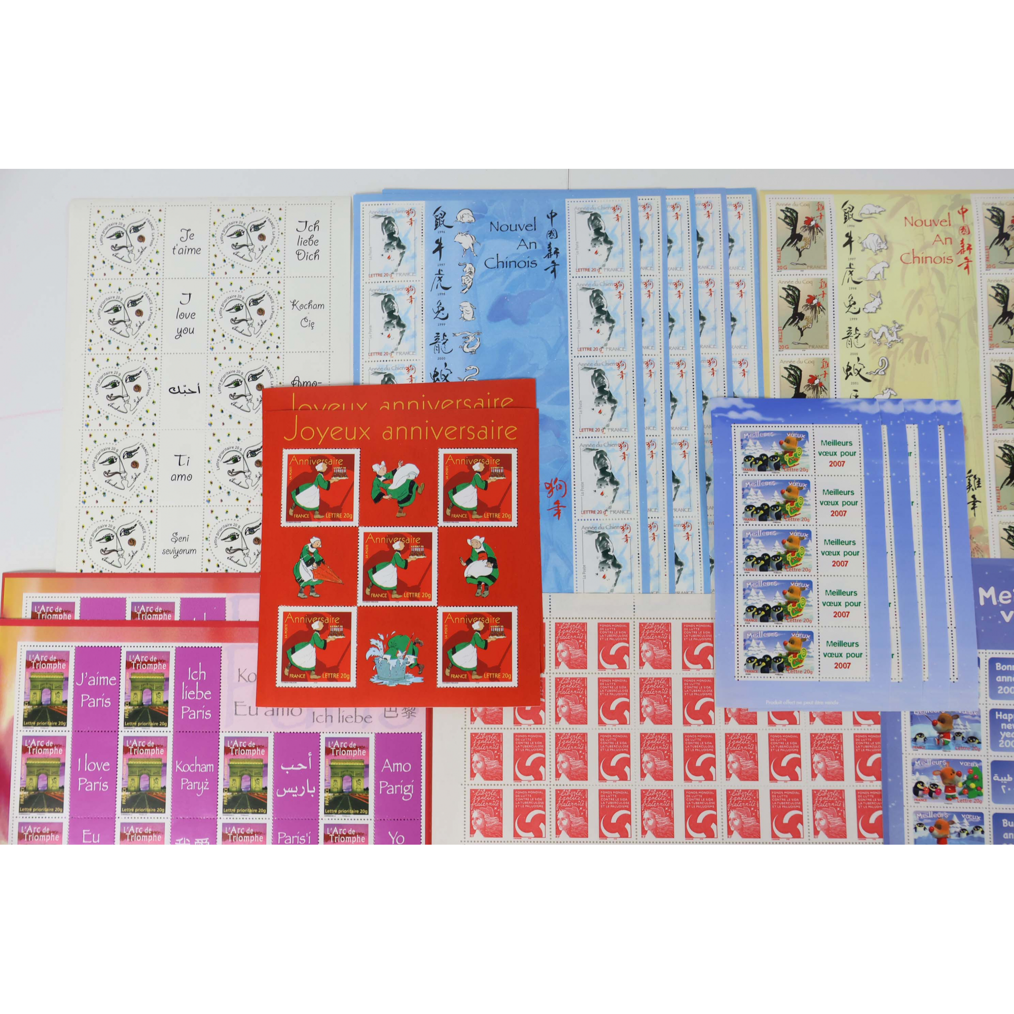 LOT DE 500 TIMBRES À VALIDITÉ PERMANENTE POUR AFFRANCHIR LETTRES FRANCE 20G
