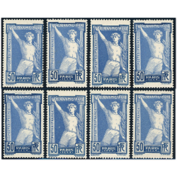 FRANCE STOCK DE 8 TIMBRES N°186 JEUX OLYMPIQUES 1924 TIMBRE NEUF** COTE 1000€