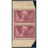 FRANCE PAIRE VERTICALE DE CARNET SOURIRE DE REIMS N°256 TIMBRES NEUFS COTE 330€