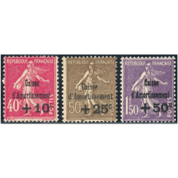 FRANCE CAISSE D'AMORTISSEMENT N°266 À 268 TIMBRES NEUFS** ANNÉE 1930 COTE 420€