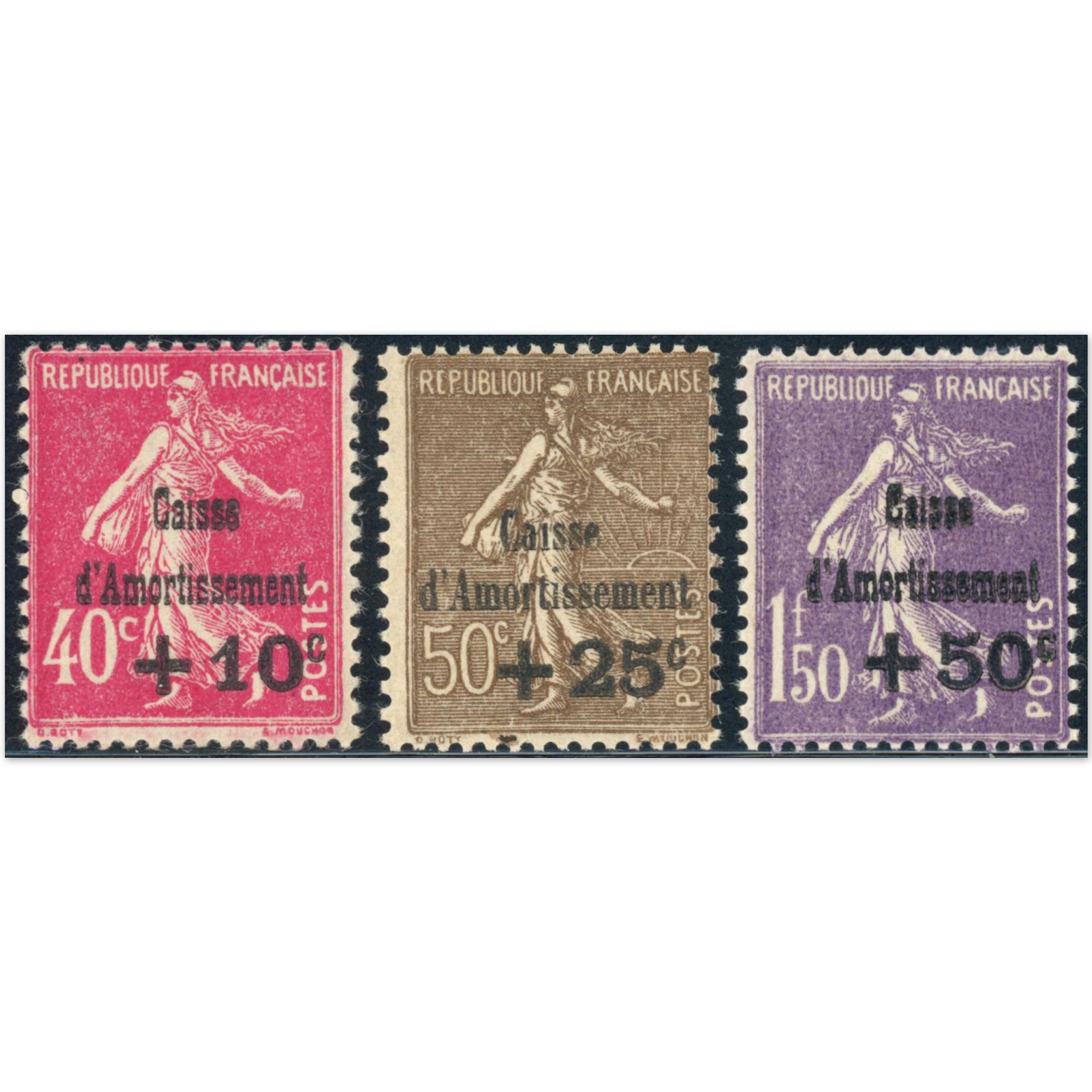 FRANCE CAISSE D'AMORTISSEMENT N°266 À 268 TIMBRES NEUFS** ANNÉE 1930 COTE 420€