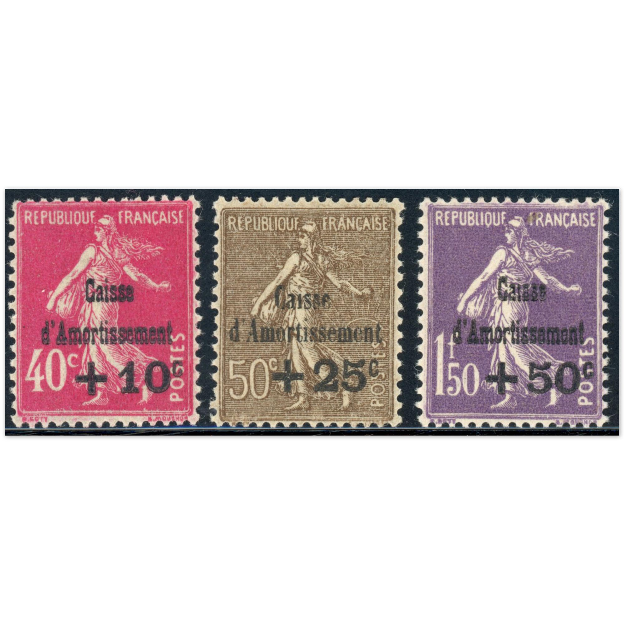 FRANCE CAISSE D'AMORTISSEMENT N°266 À 268 TIMBRES NEUFS ANNÉE 1930 COTE 300€