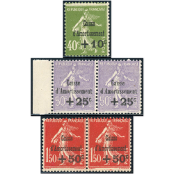 FRANCE CAISSE D'AMORTISSEMENT N°275 À 277 TIMBRES NEUFS ANNÉE 1931 COTE 1210€