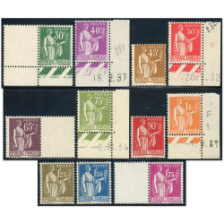 FRANCE TYPE PAIX SÉRIE COMPLÈTE N°280 À 289 TIMBRES NEUFS** COTE 330€
