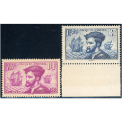 FRANCE SERIE JACQUES CARTIER N°296 ET 297 TIMBRES NEUFS** N°397 BDF COTE 310€