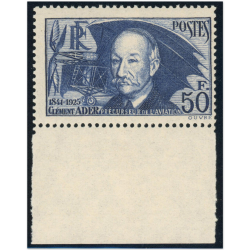 FRANCE N°398 CLÉMENT ADER TIMBRE NEUF** ANNÉE 1938 COTE 180€ BORD DE FEUILLE