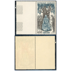 FRANCE VARIÉTÉ GRIS-NOIR UNICOLORE N°1538b TIMBRE NEUF COTE 80€ ANNÉE 1967