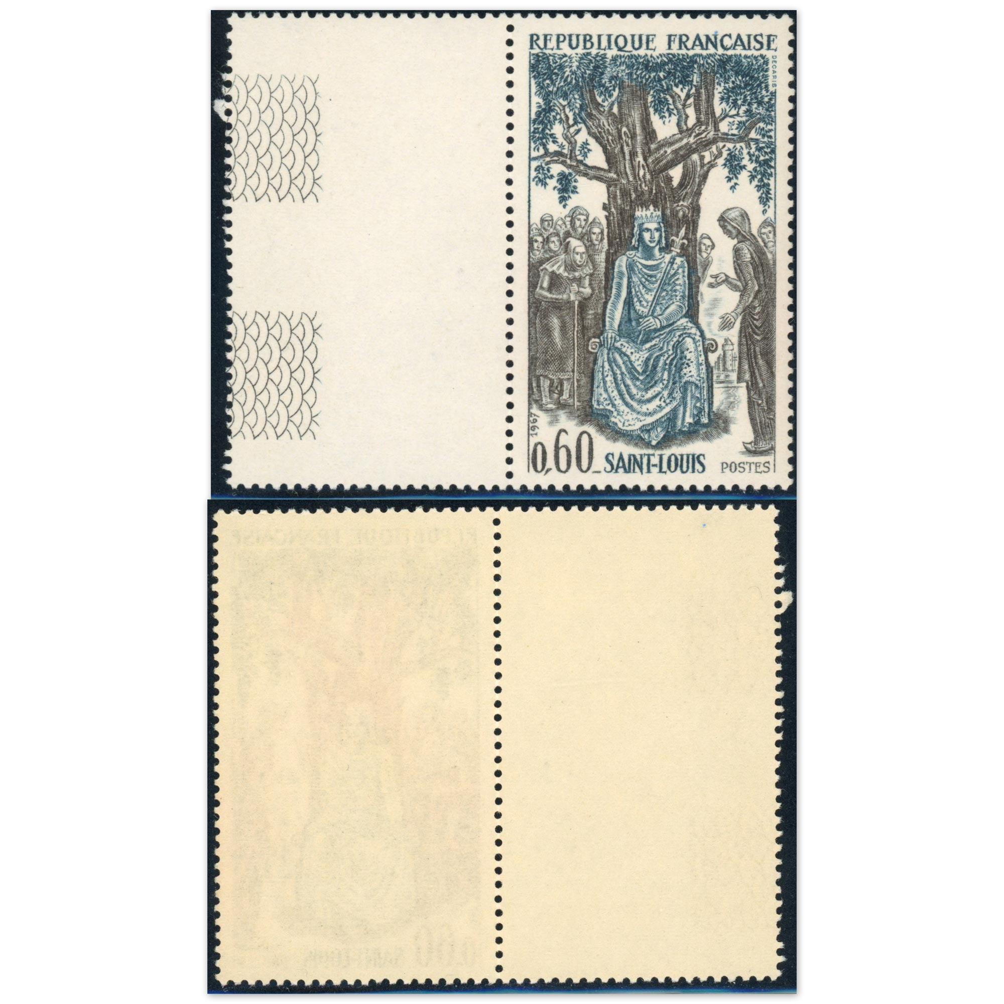 FRANCE VARIÉTÉ GRIS-NOIR UNICOLORE N°1538b TIMBRE NEUF COTE 80€ ANNÉE 1967