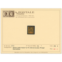 COLONIES FR RÉUNION VARIÉTÉ DOUBLE SURCHARGÉ N°43a COTE 525€ SIGNÉ BRUN + CERTIF