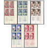 FRANCE COIN DATÉ N°970/974 TIMBRES NEUFS "MÉTIERS D'ART" ANNÉE 1954 COTE 215€