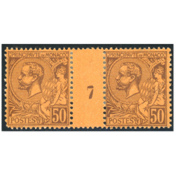 MONACO MILLÉSIME N°18 TIMBRES NEUFS "50c lilas brun sur orange" COTE 900€