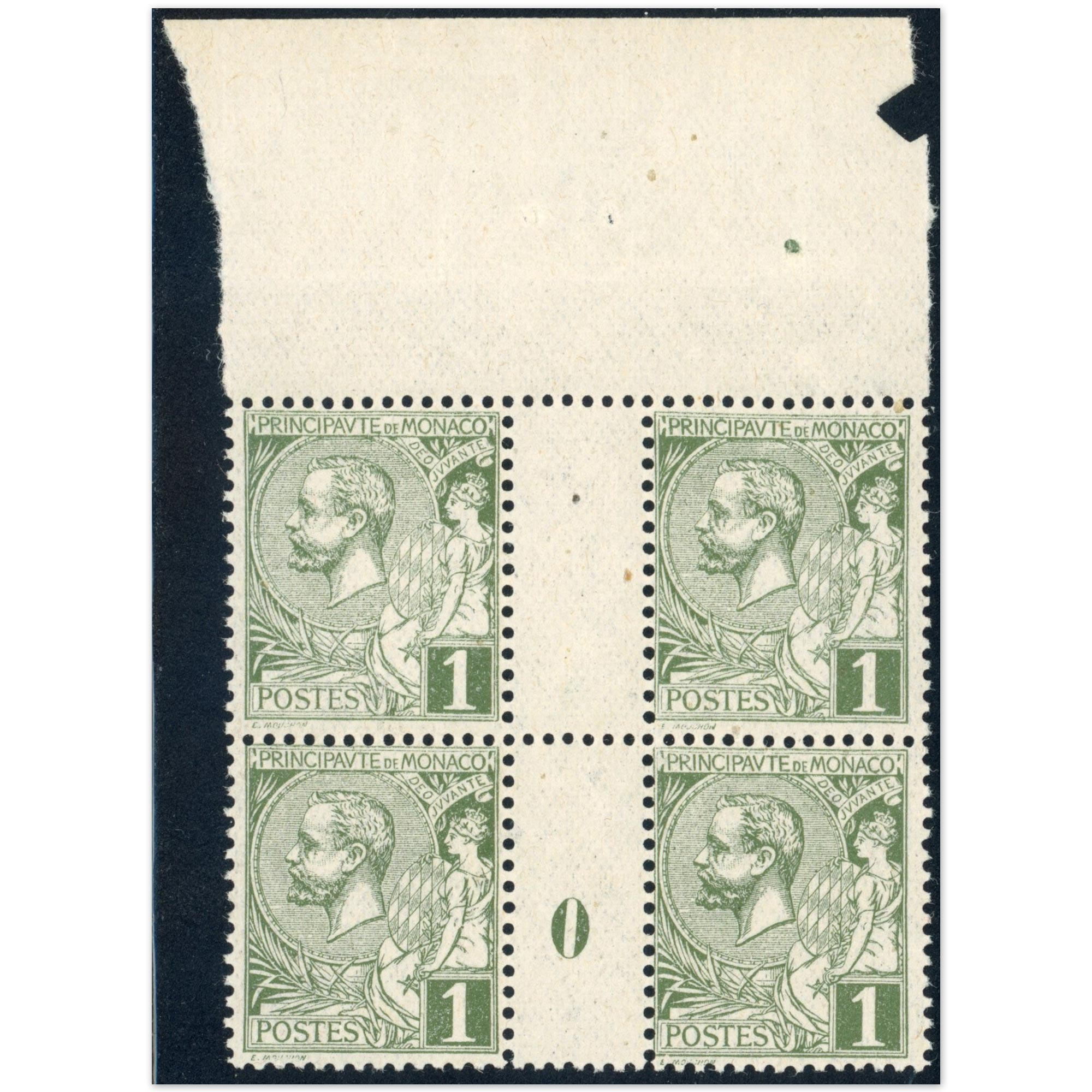 MONACO MILLÉSIME N°11 TIMBRES NEUFS** "1c olive" COTE 125€ BELLE QUALITÉ