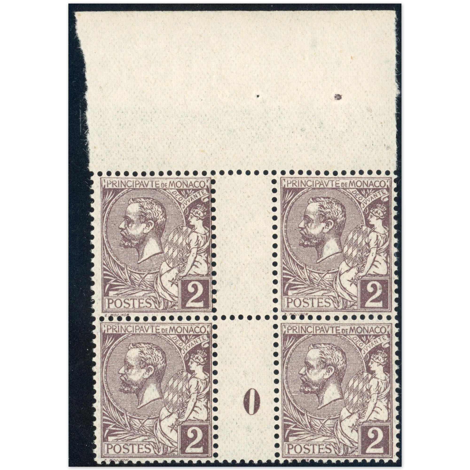 MONACO MILLÉSIME N°12 TIMBRES NEUFS** "2c violet brun" COTE 325€ BELLE QUALITÉ
