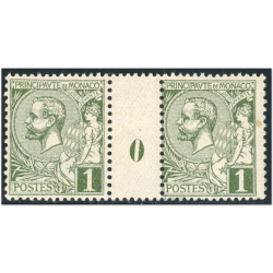 MONACO MILLÉSIME N°11 TIMBRES NEUFS** "1c VERT-JAUNE" COTE 300€ BELLE QUALITÉ