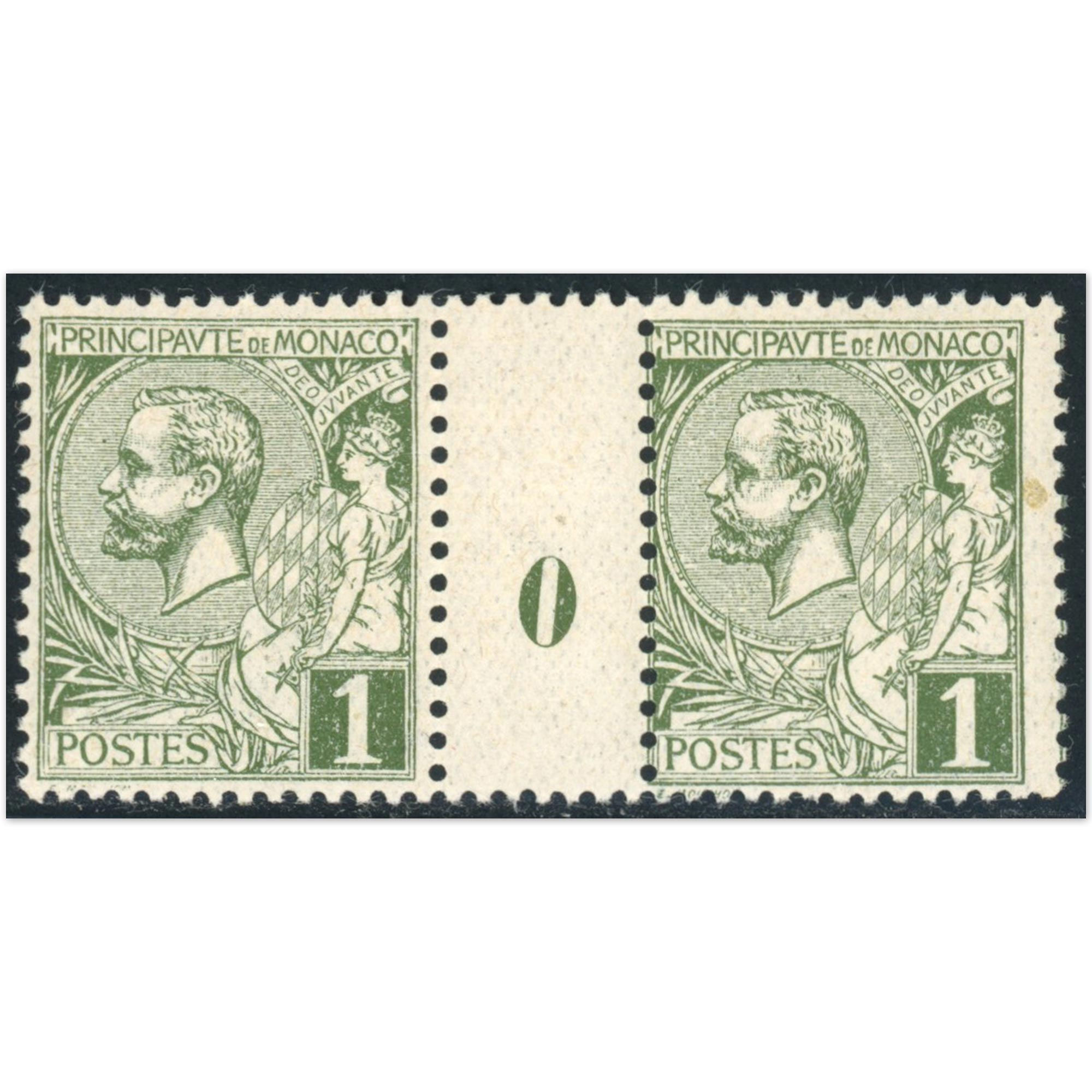 MONACO MILLÉSIME N°11 TIMBRES NEUFS** "1c VERT-JAUNE" COTE 300€ BELLE QUALITÉ