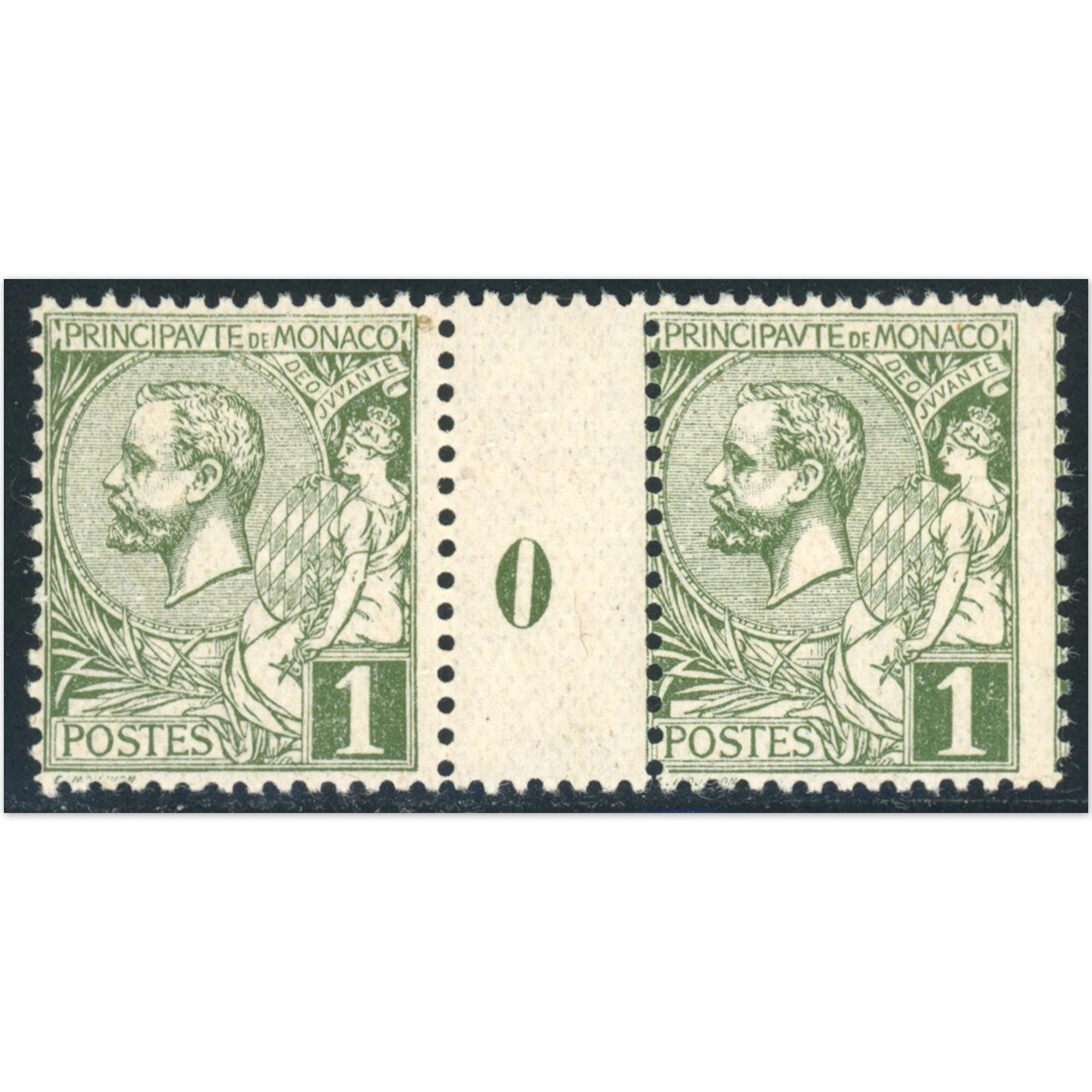 MONACO MILLÉSIME N°11 TIMBRES NEUFS "1c VERT-JAUNE" COTE 300€ BELLE QUALITÉ