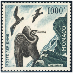 MONACO POSTE AÉRIENNE N°58 TIMBRE NEUF** "OISEAU DE MER COMORANS" COTE 420€