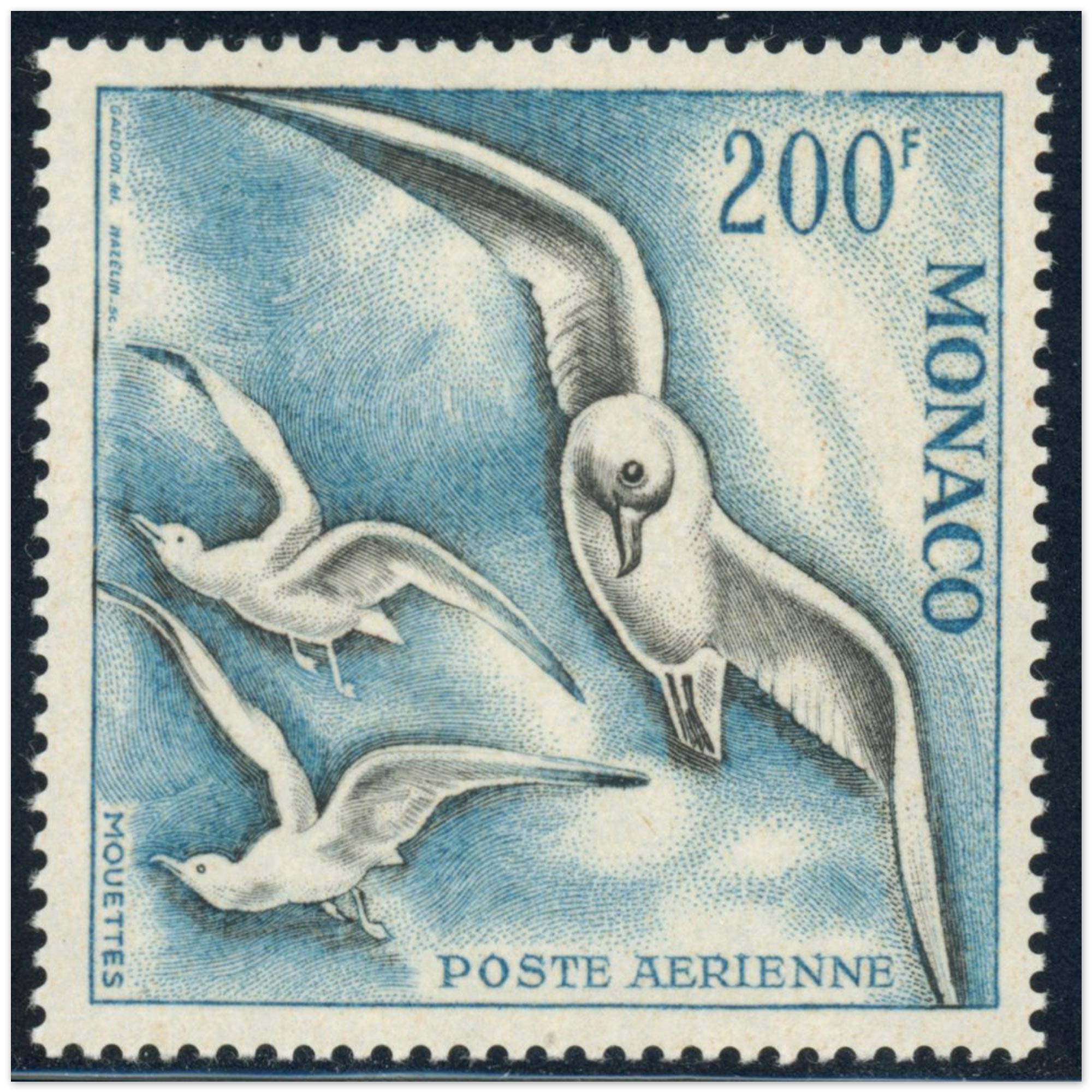 MONACO POSTE AÉRIENNE N°67 TIMBRE NEUF SANS CH "OISEAU DE MER" COTE 475€