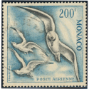 MONACO POSTE AÉRIENNE N°67 TIMBRE OBLITÉRÉ "OISEAU DE MER" COTE 231€ ANNÉE 1957