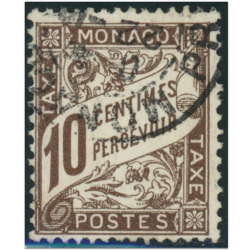 MONACO TAXE N°4 TIMBRE OBLITÉRÉ COTE 180€ BELLE QUALITÉ ANNÉE 1905-1909