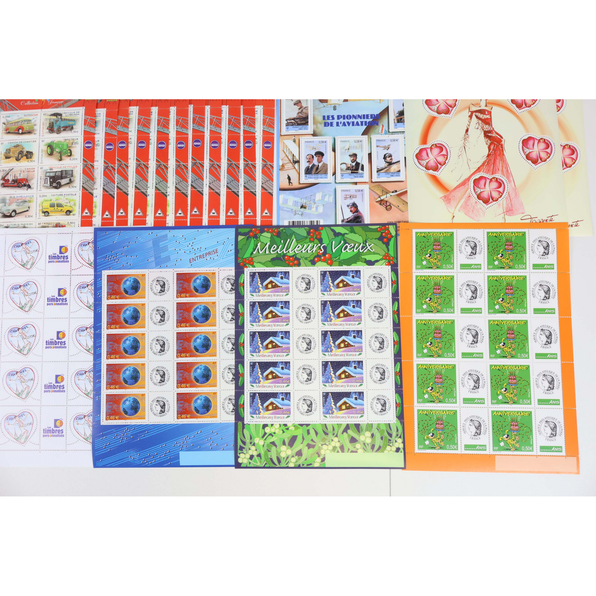 LOT BLOCS FEUILLETS TIMBRES EN EUROS AVEC DÉFAUTS POUR AFFRANCHIR FACIALE 231,5€