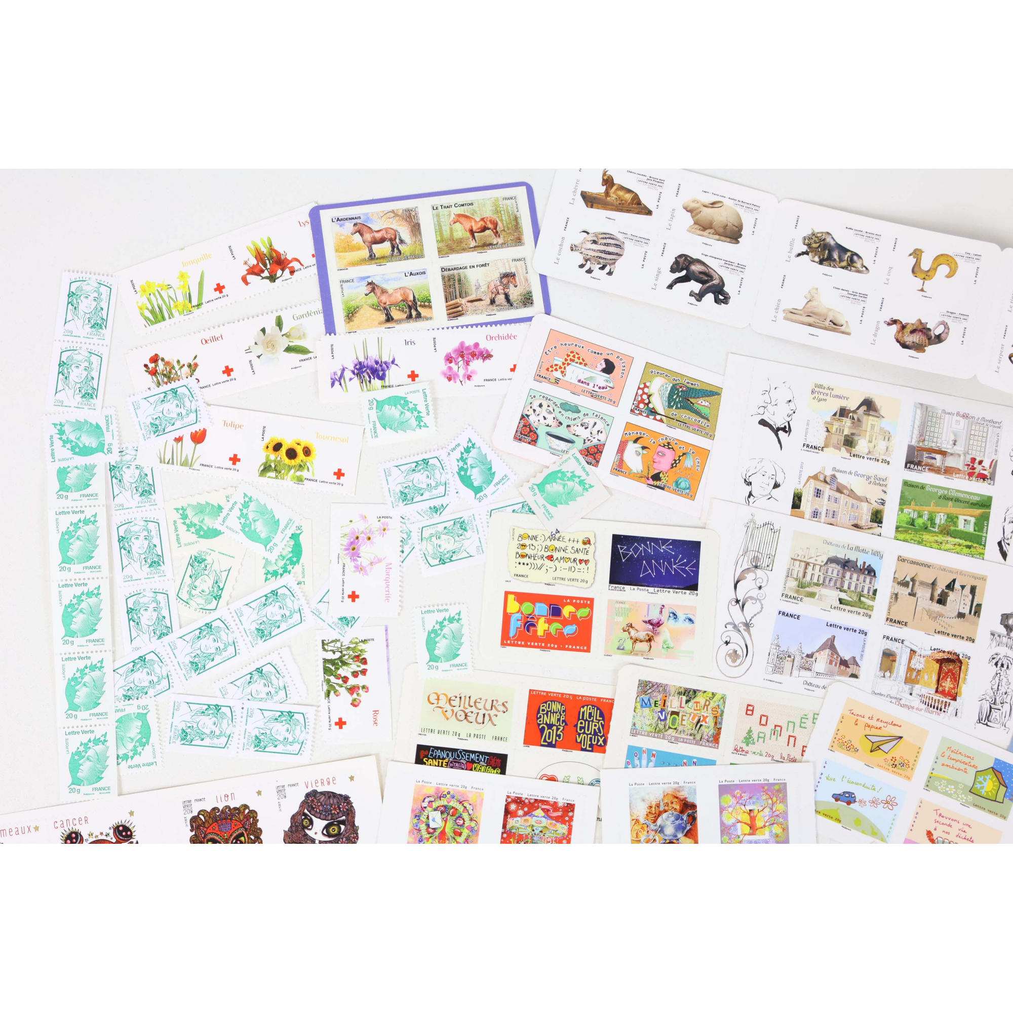 LOT 200 TIMBRES VALIDITES PERMANENTES AFFRANCHISSEMENT LETTRES VERTES 20G FRANCE