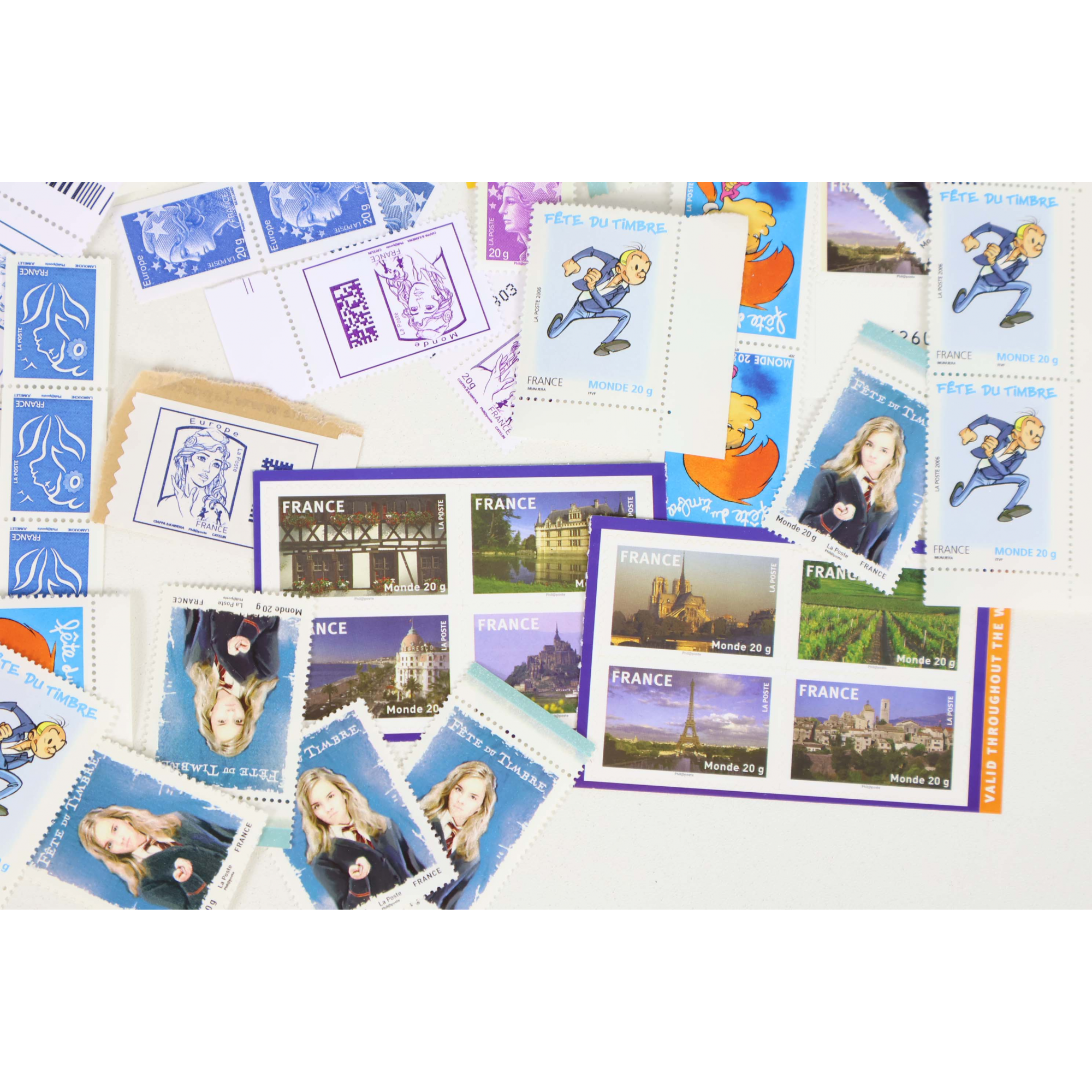 LOT DE 100 TIMBRES LETTRES MONDE / EUROPE 20G A VALIDITÉS PERMANENTES NEUFS
