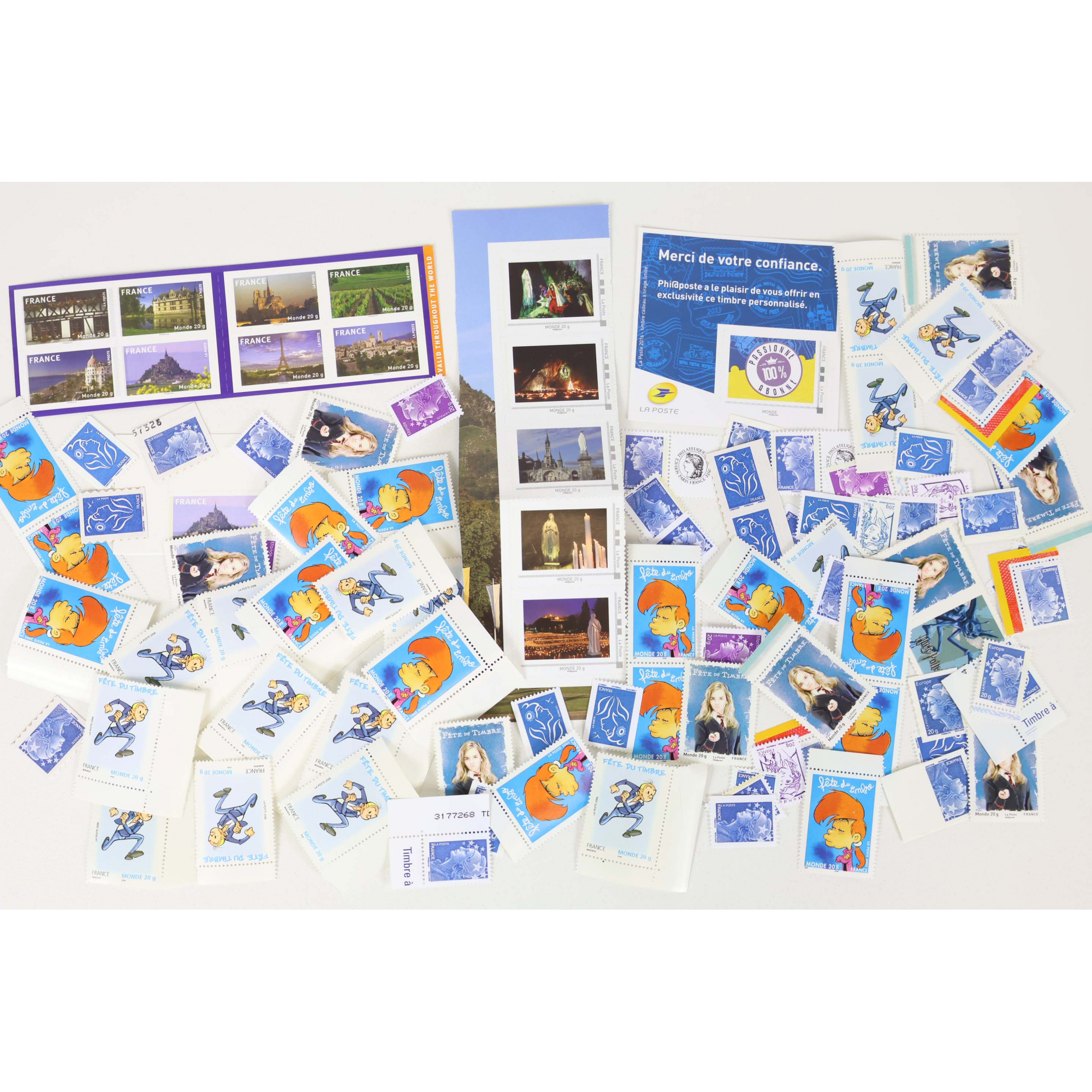 LOT DE 100 TIMBRES LETTRES MONDE / EUROPE 20G A VALIDITÉS PERMANENTES NEUFS