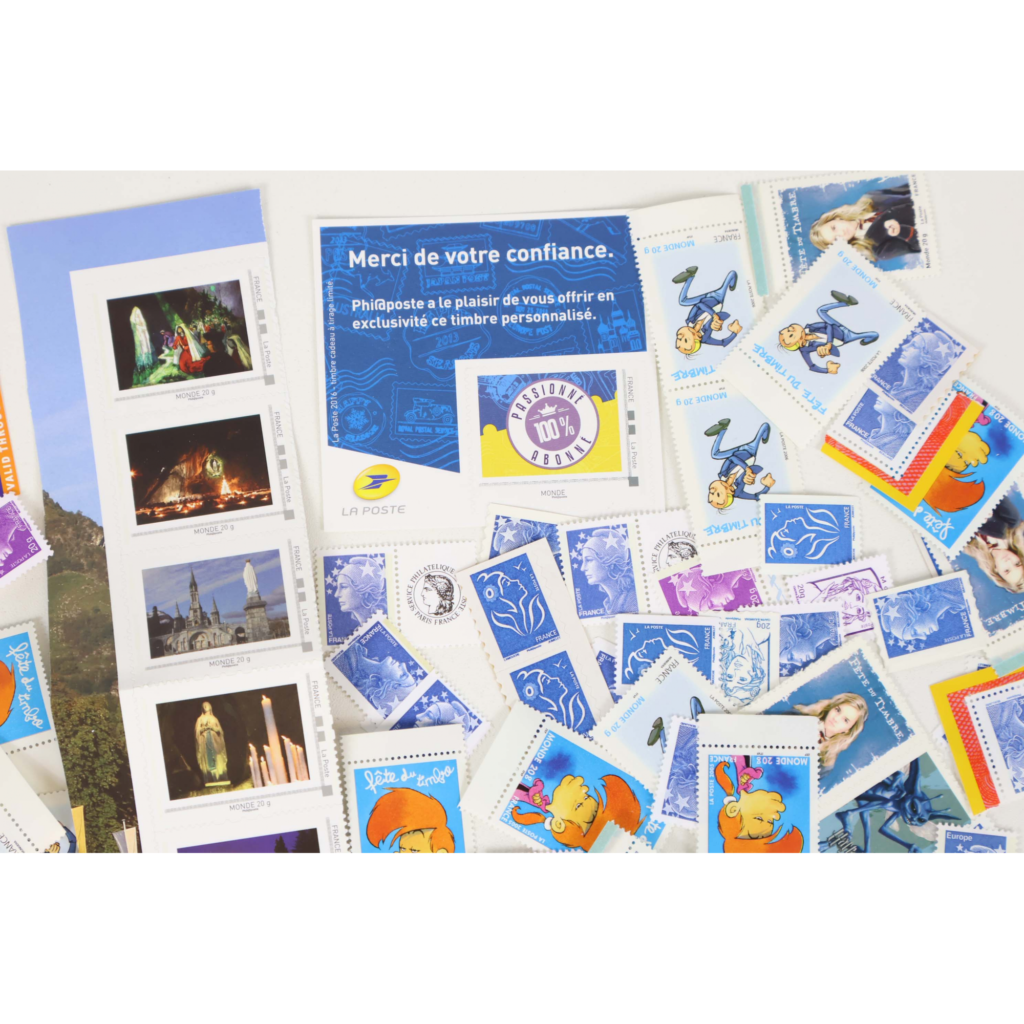 LOT DE 100 TIMBRES LETTRES MONDE / EUROPE 20G A VALIDITÉS PERMANENTES NEUFS