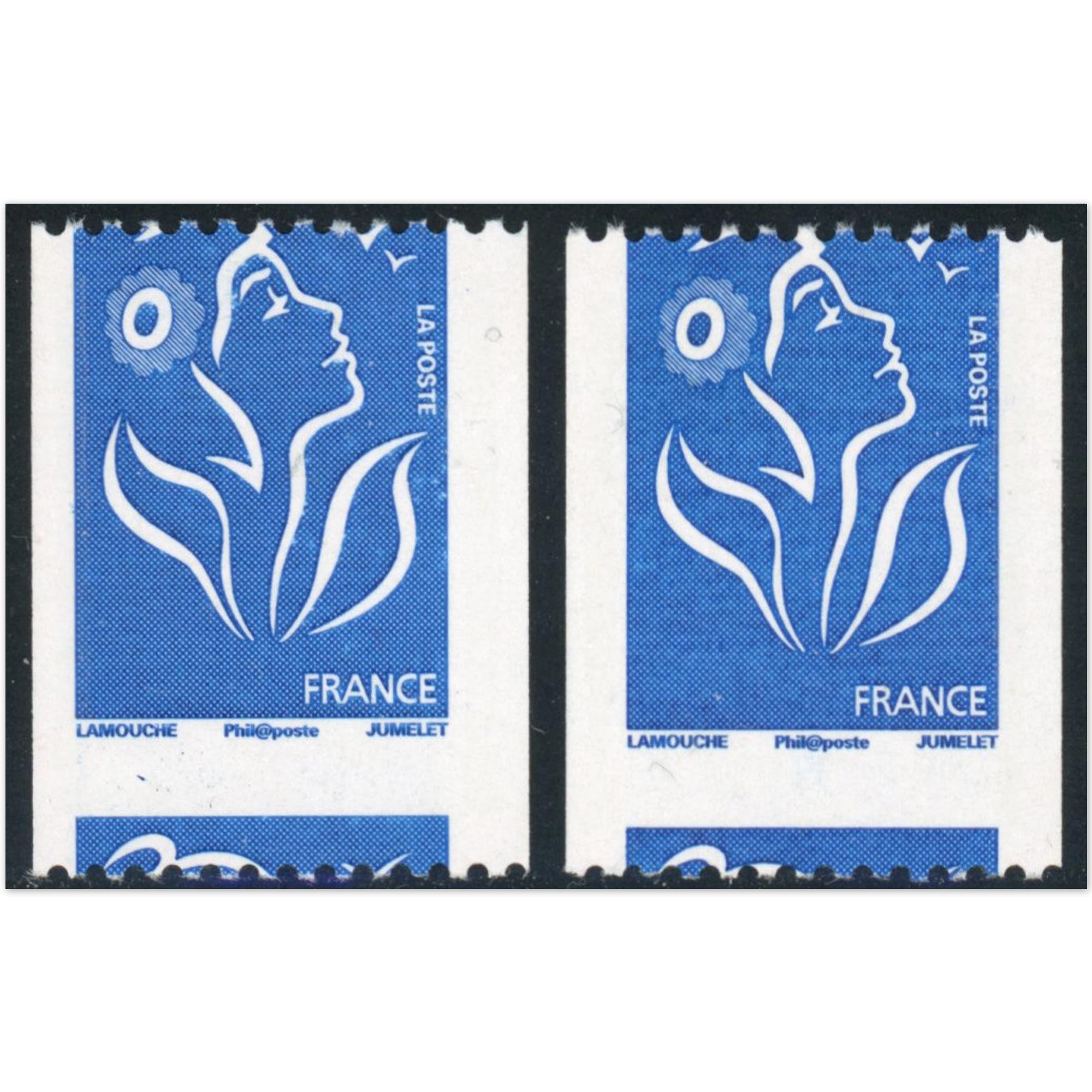 TIMBRES VARIÉTÉ MARIANNE PIQUAGE À CHEVAL N°4159c TIMBRES NEUF BELLE QUALITÉ