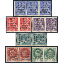 TIMBRES LIBÉRATION NICE N°1 À 6 SÉRIE COMPLÈTE TIMBRES NEUFS** EN PAIRES