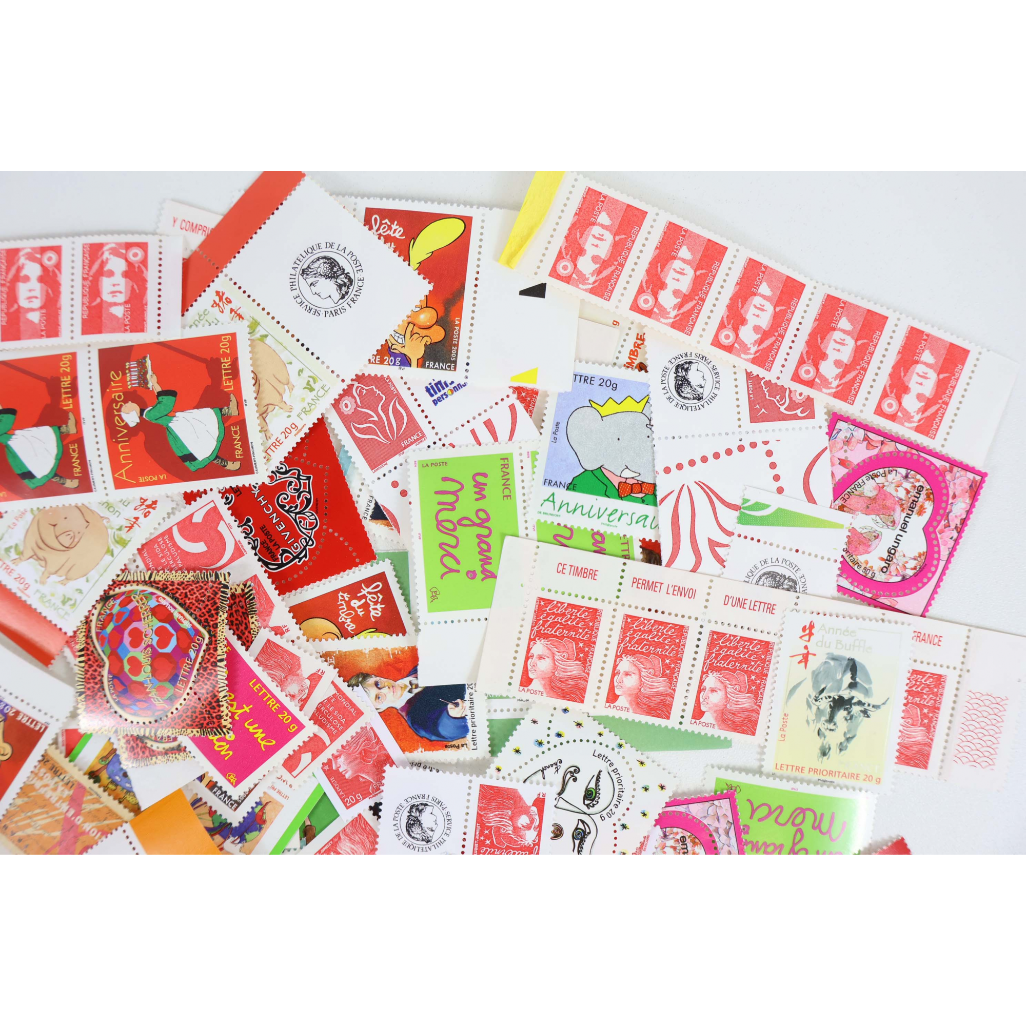 LOT DE 200 TIMBRES LETTRES 20G FRANCE À VALIDITÉ PERMANENTE, TVP POUR AFFRANCHIR