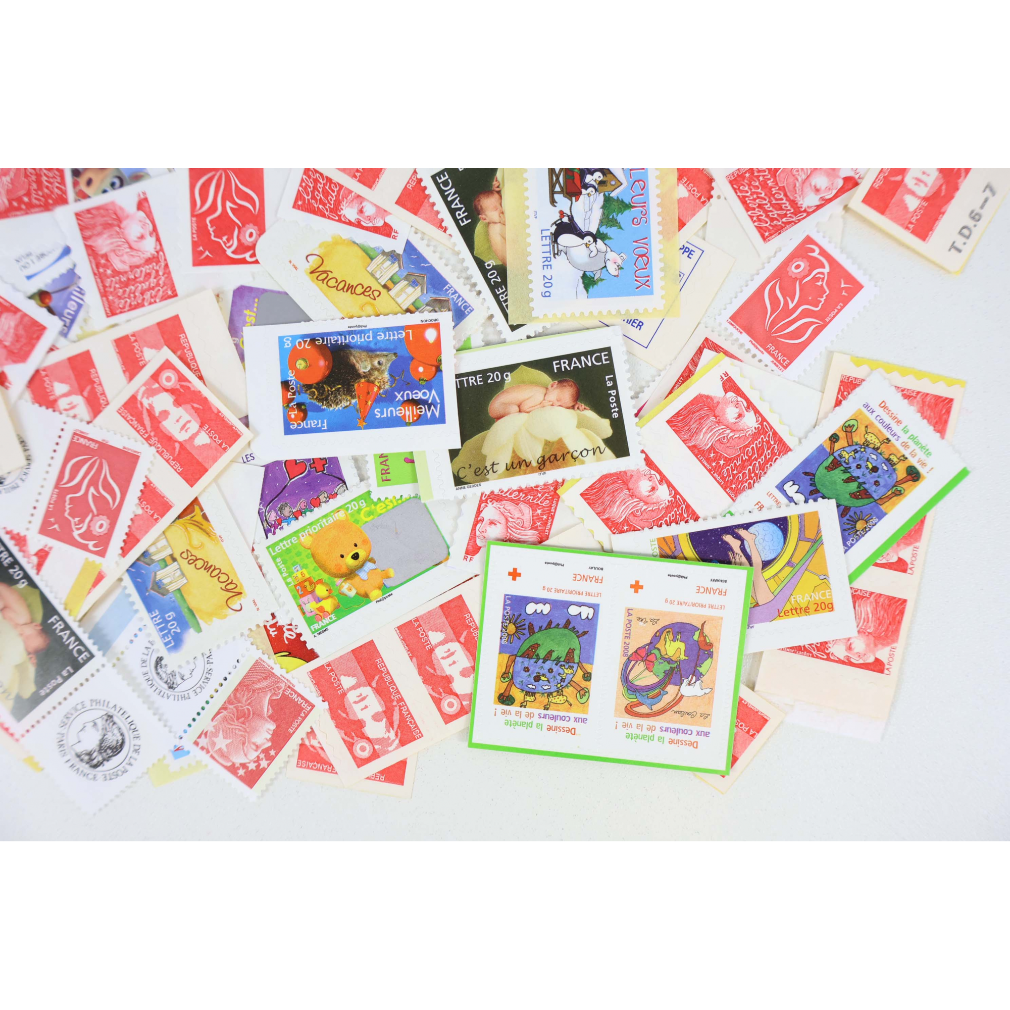 LOT DE 200 TIMBRES LETTRES 20G FRANCE À VALIDITÉ PERMANENTE, TVP POUR AFFRANCHIR