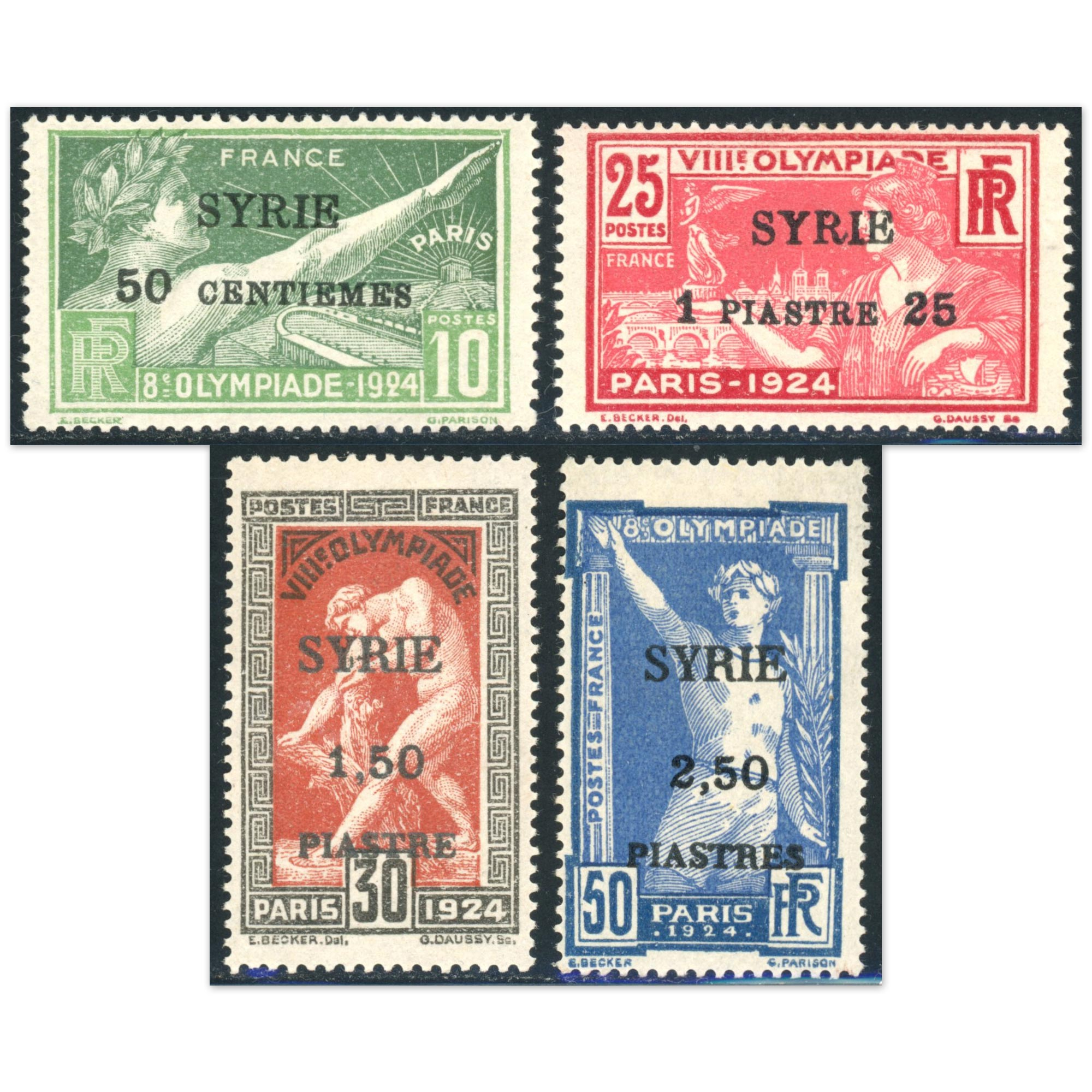SYRIE COLONIES FRANCAISES SÉRIE COMPLÈTE N°122/125 TIMBRES NEUFS COTE 200€