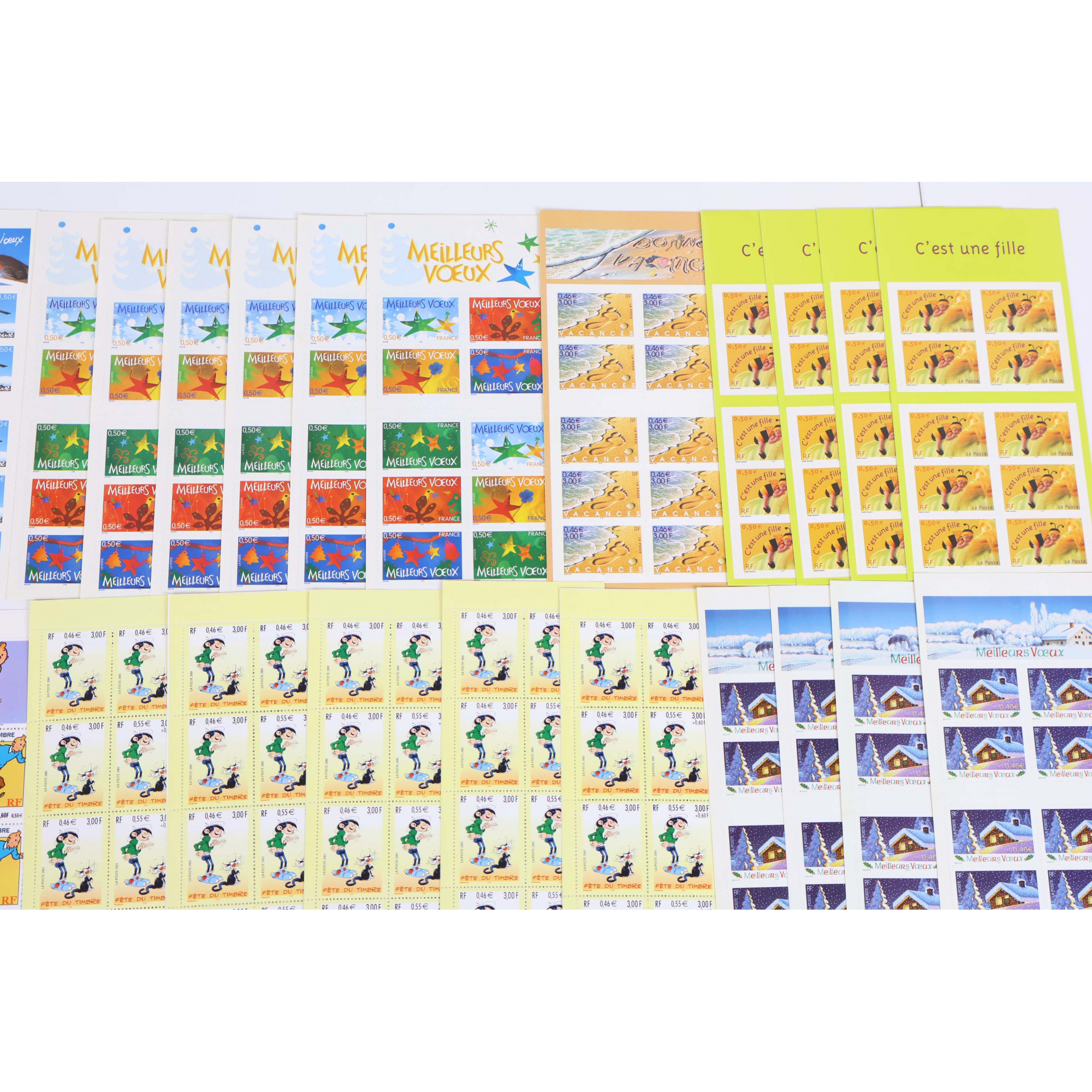 FRANCE LOT DE CARNETS EN EUROS TIMBRES NEUFS** AVEC BP D'AUTOADHESIFS FAC 227€