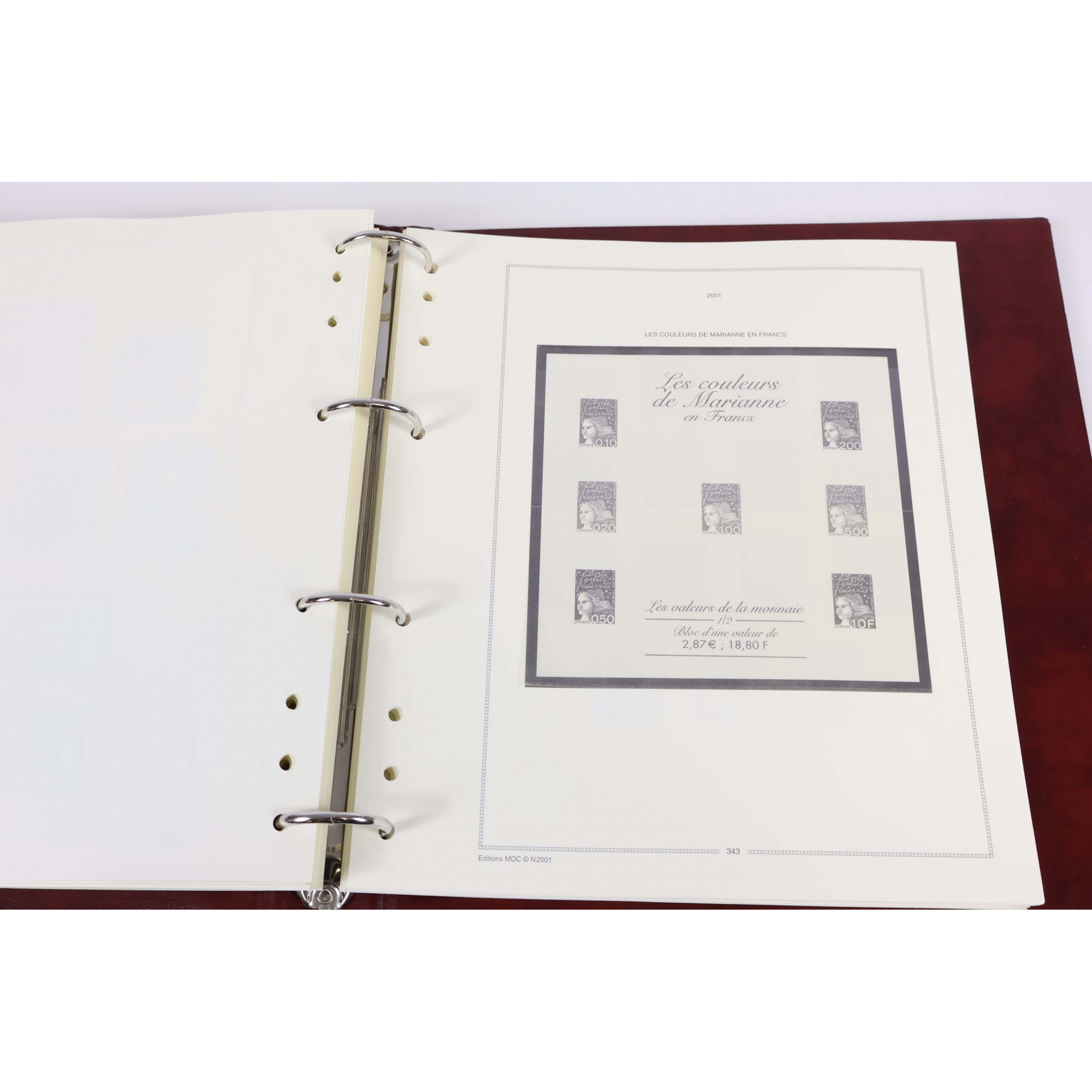 ALBUM MOC FRANCE DE 1994 À 2002 POUR RANGER UNE COLLECTION DE TIMBRES