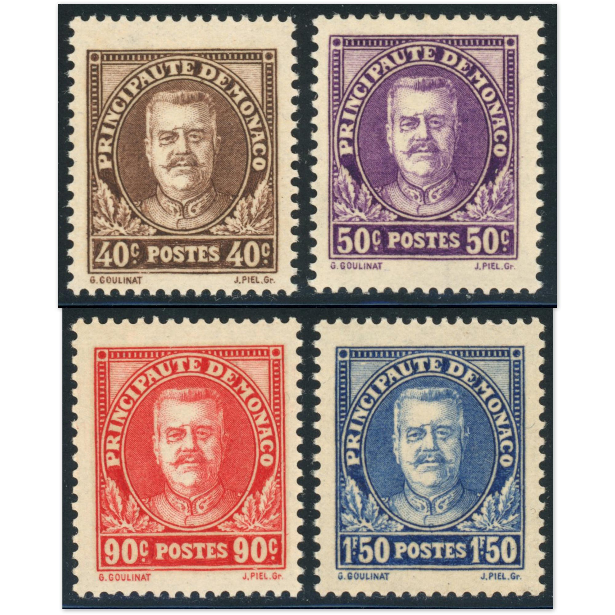MONACO SÉRIE COMPLÈTE N°115 À 118 ANNIVERSAIRE AVÈNEMENT PRINCE TIMBRES NEUFS**