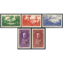 MONACO SÉRIE COMPLÈTE N°135 À 139 "JARDINS DE LA PRINCIPAUTÉ" TIMBRES NEUFS**
