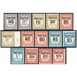 MONACO SÉRIE COMPLÈTE N°140 À 153 "TIMBRES-TAXES SURCHARGÉS" TIMBRES NEUFS**